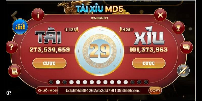 Các cửa cược tài xỉu hiện đại MD5 bạn có thể xuống tiền